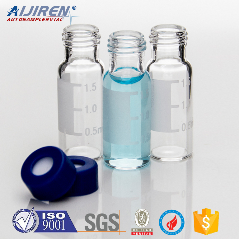 <Wide Opening 9mm hplc vials with patch for HPLC and GC